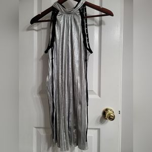 Salvage silver halter top mini dress futuristic